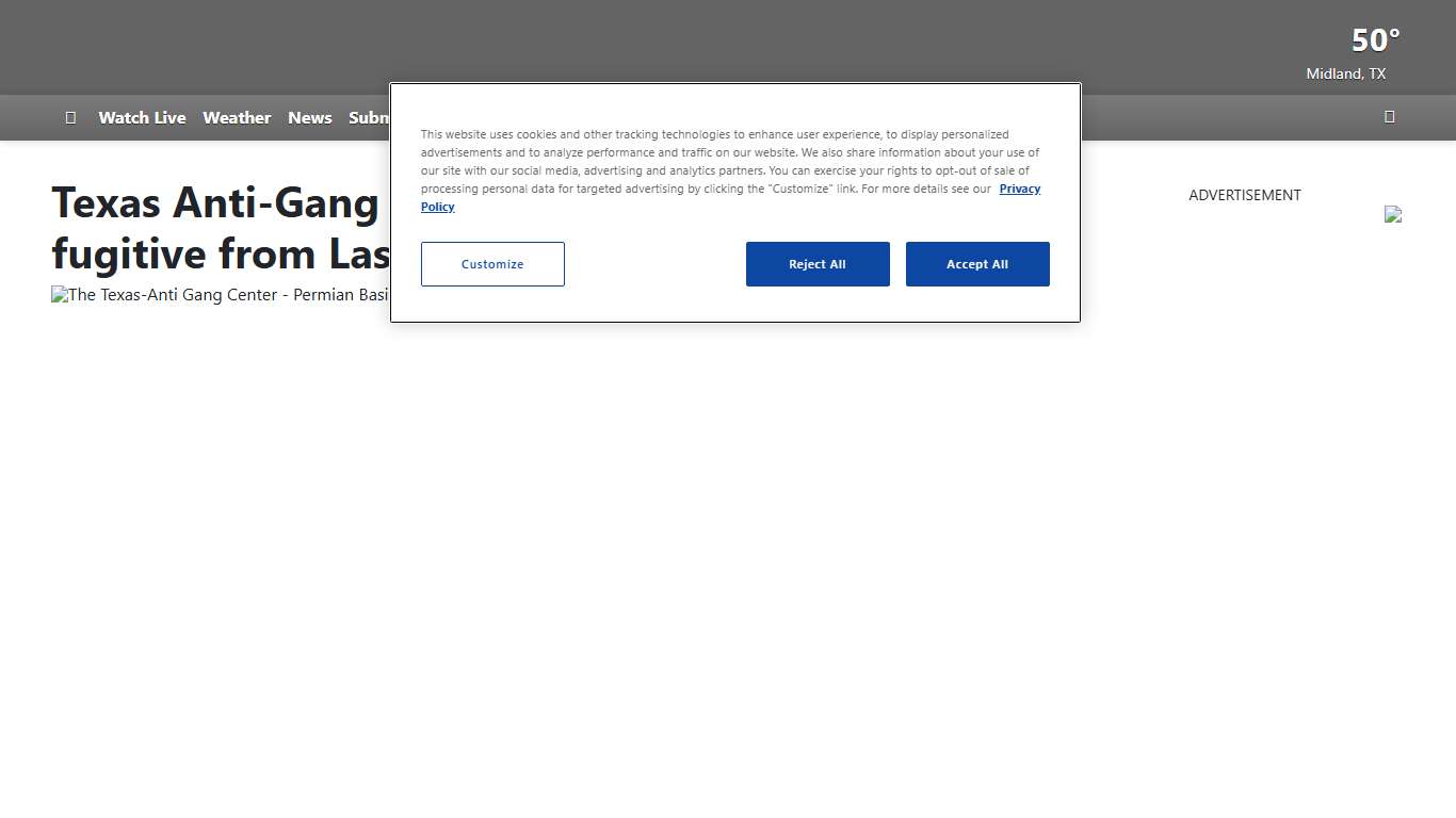 Texas Anti-Gang Center-Permian Basin arrests fugitive from Las Vegas
